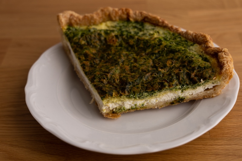 Ricotta spinach quiche leftovers