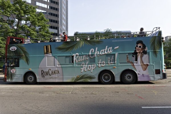 RumChata advertisement on a bus