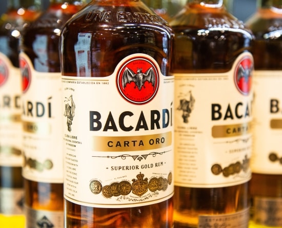 Several bottles of bacardi rum