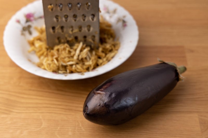 Shredding eggplant