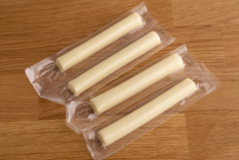 Single wrapped mozzarella sticks
