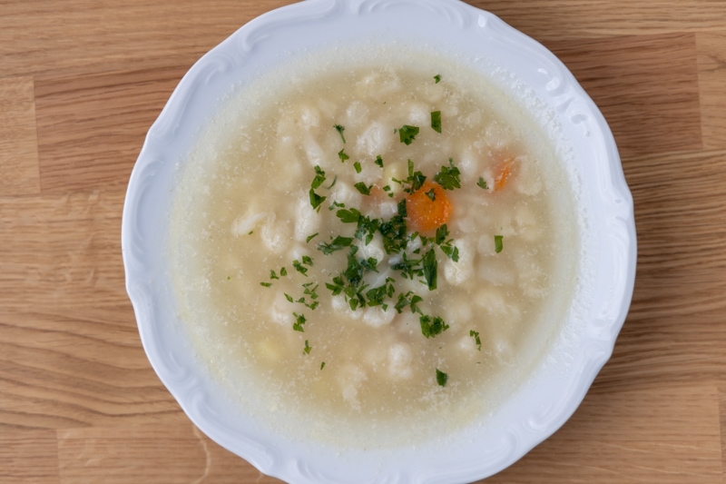 Soup with thawed heavy cream