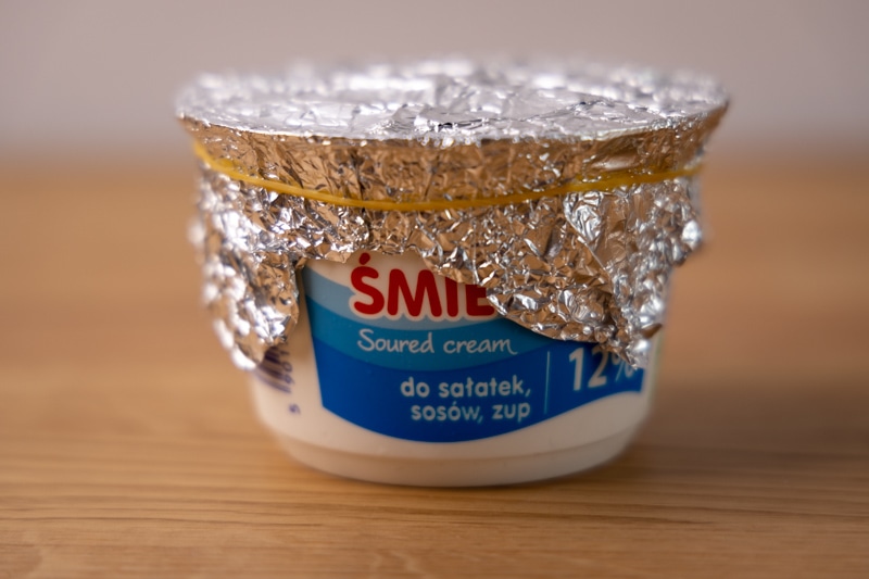 Sour cream makeshift seal