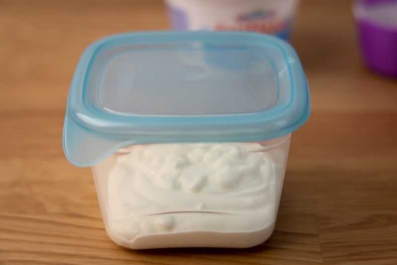 Sour cream ready for freezing