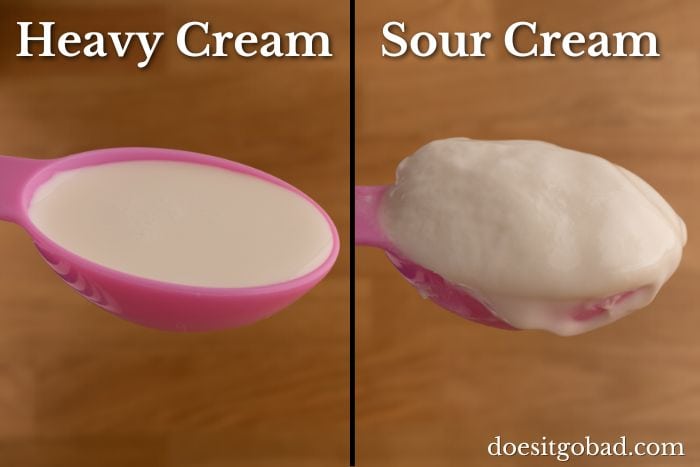 Sour cream vs heavy cream