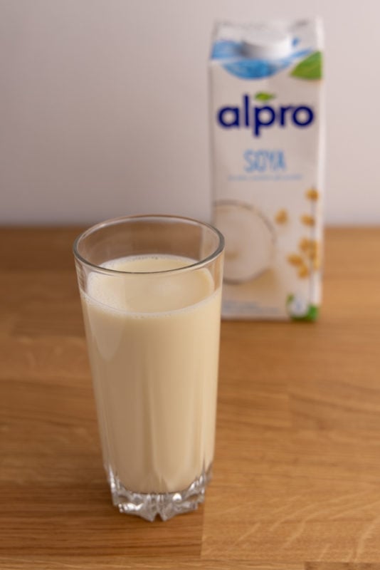 Soy milk in a glass