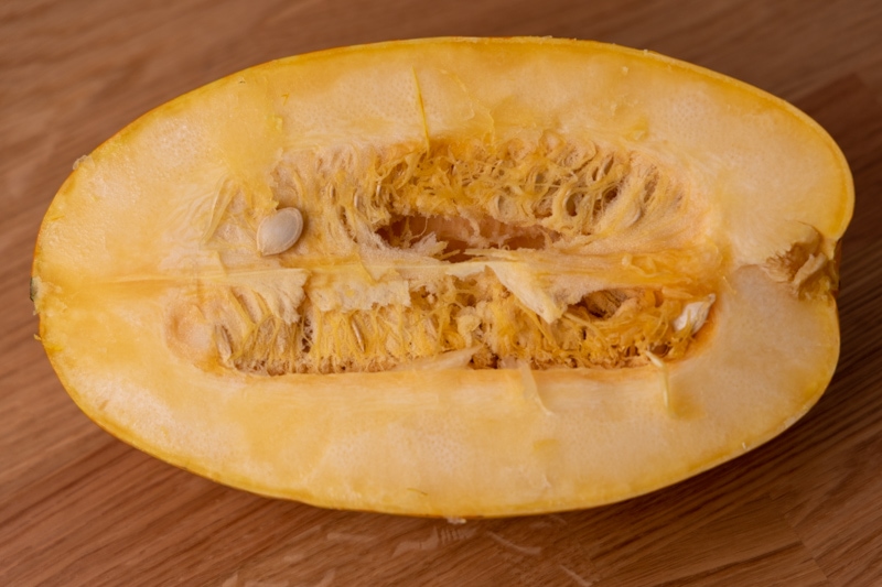 Spaghetti squash halved