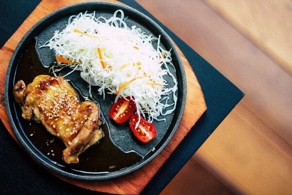 Teriyaki chicken on a plate