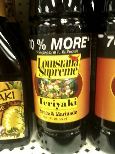 Bottle of Teriyaki sauce