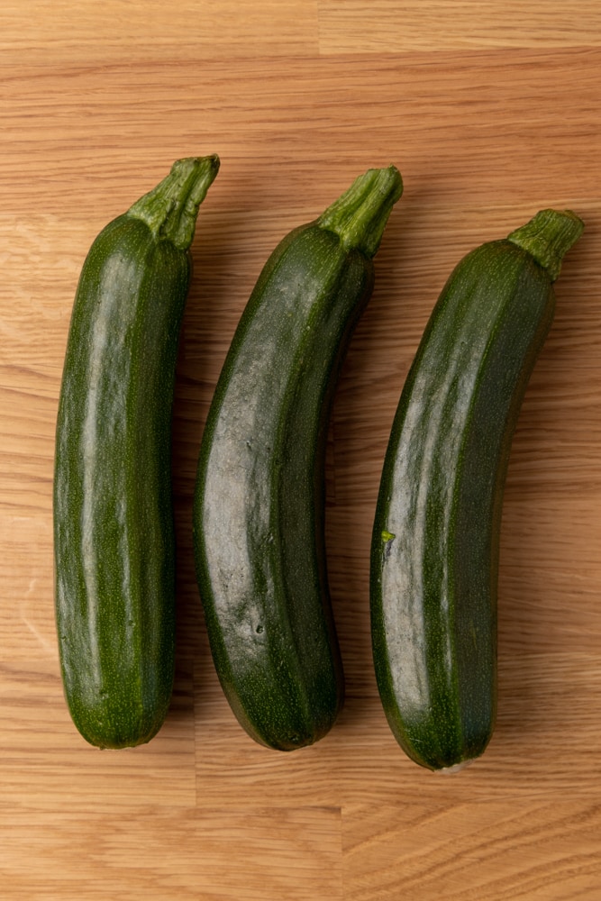 Three zucchinis