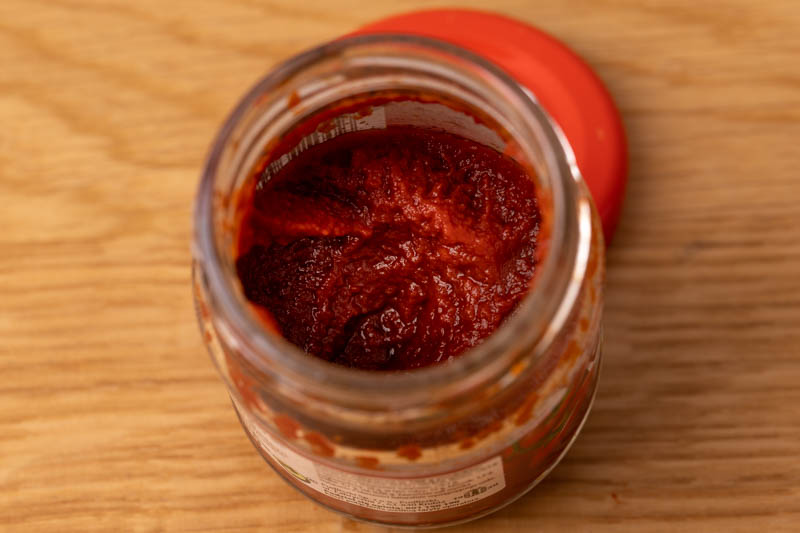 Tomato paste in a jar