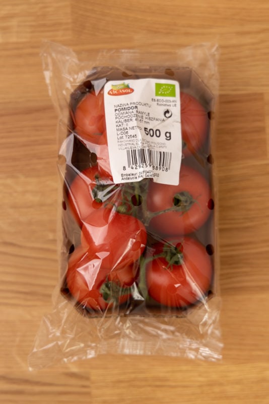 Tomatoes in a carton container