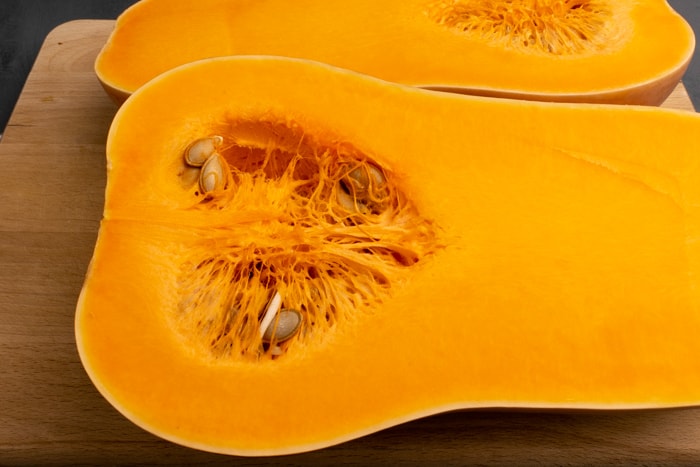 Two butternut squash halves