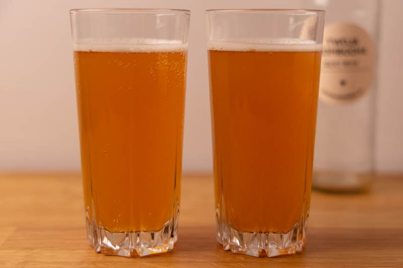 Two glasses of kombucha