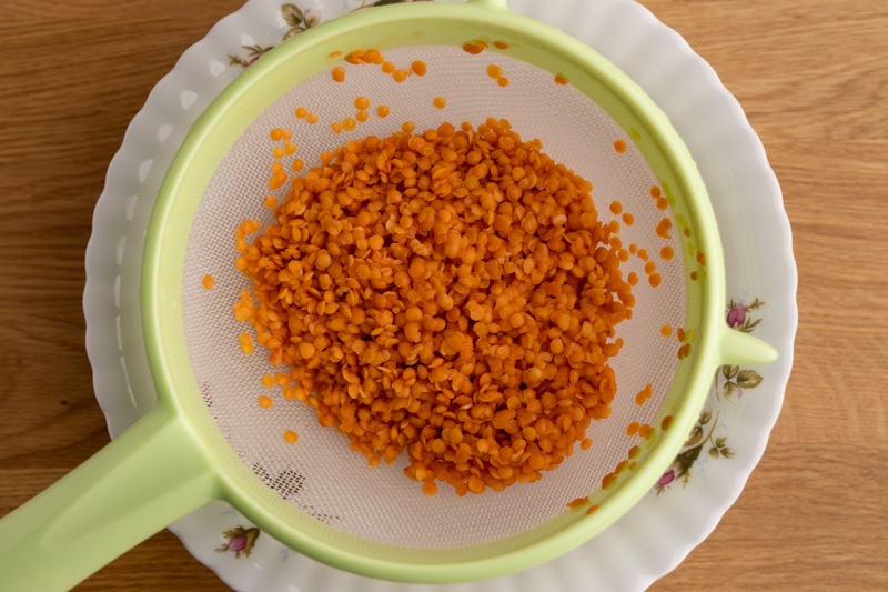 Washing lentils before cooking