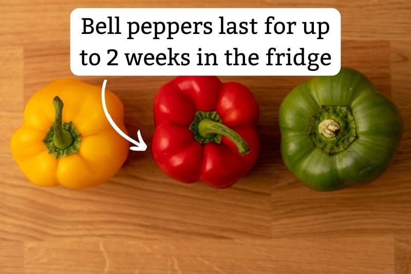 Whole bell peppers shelf life