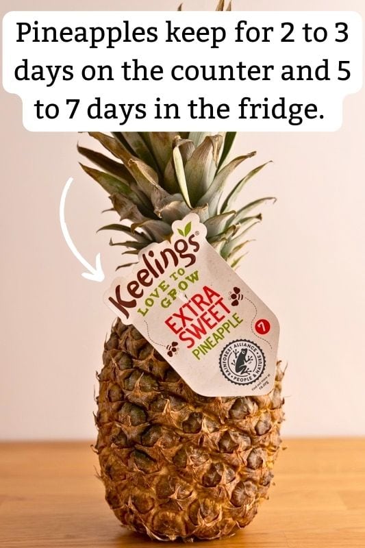 Whole pineapple shelf life