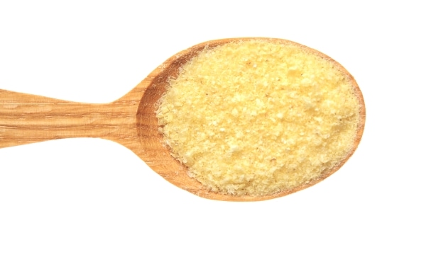 Wooden spoon with cornmeal