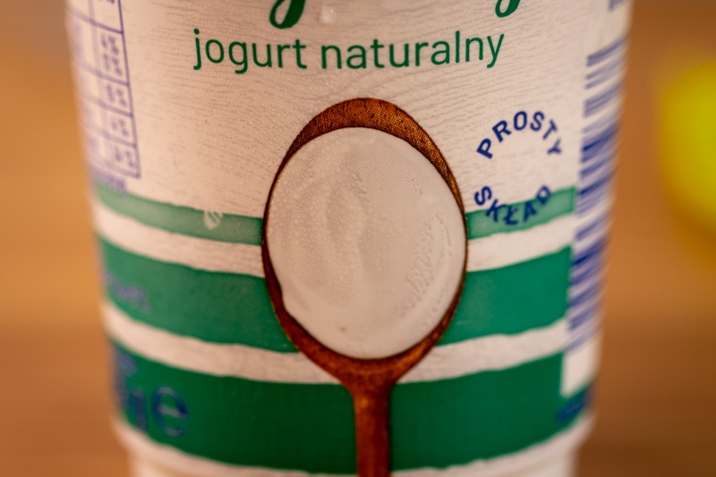 Yogurt container closeup