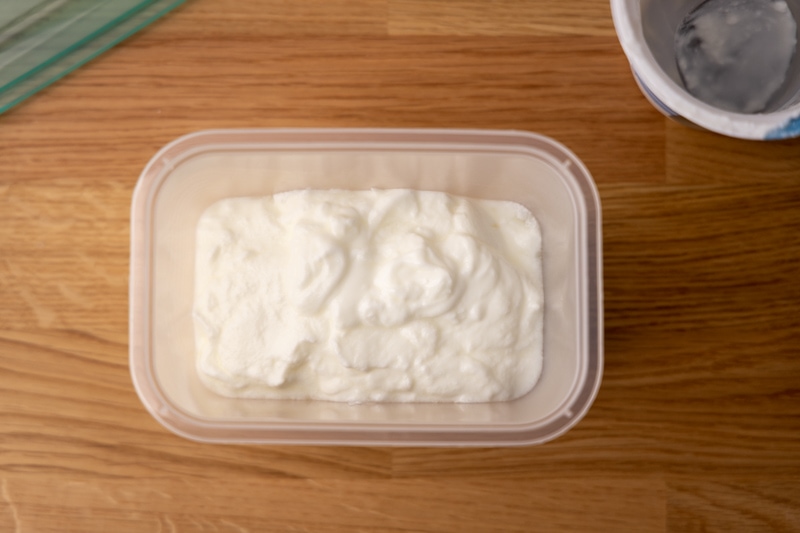 Yogurt in a container