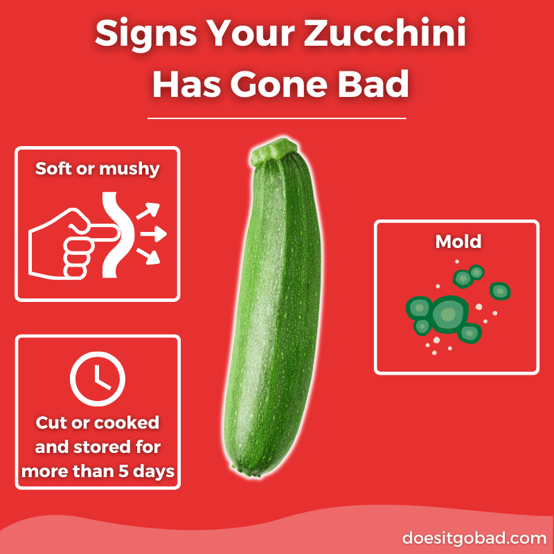 Zucchini spoilage signs graphic