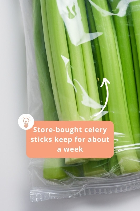 Pre-packaged celery sticks